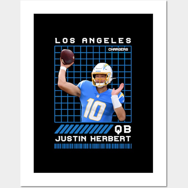 Justin Herbert - Qb - Los Angeles Chargers Wall Art by caravalo